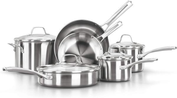Calphalon Classic Stainless Steel Cookware Set, 10-Piece