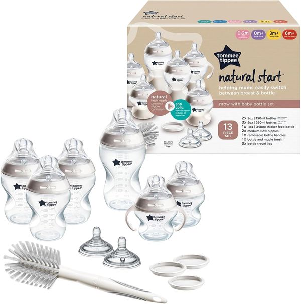 Tommee Tippee Natural Start Baby Bottle Set, 13 Pieces
