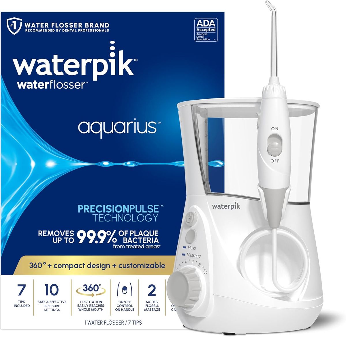 Waterpik Aquarius Countertop Water Flosser with 10 Settings