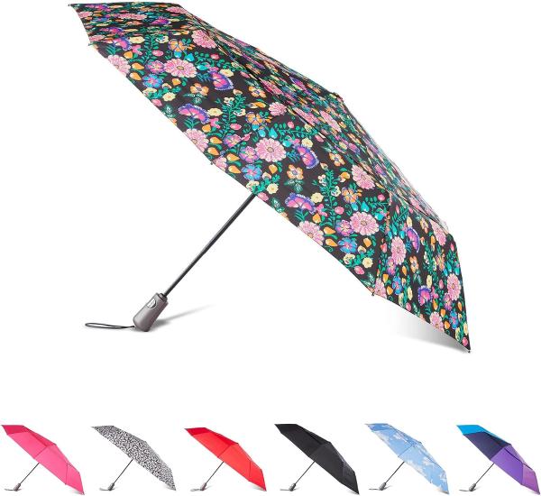 Totes Auto Open/Close Windproof Ultimate Compact Umbrella
