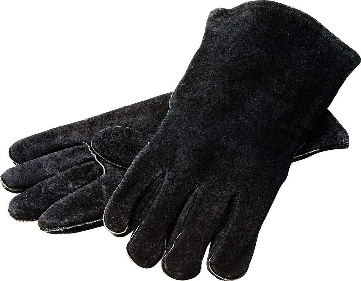 Lodge Leather Outdoor Cooking Gloves, 18 Inches