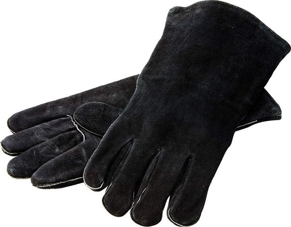 Lodge Leather Outdoor Cooking Gloves, 18 Inches