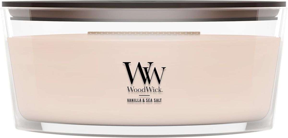 WoodWick Ellipse Scented Candle, Vanilla & Sea Salt