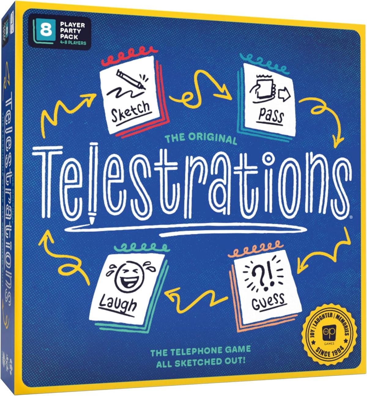 Telestrations 8-Player Board Game, Hilarious Sketching Party Game