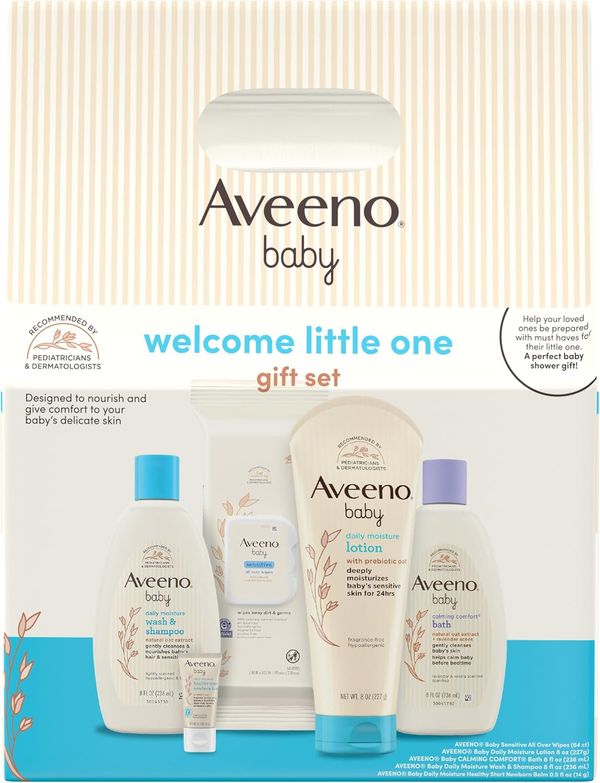 Aveeno Baby Welcome Little One Gift Set, 5-Piece Baby Essentials