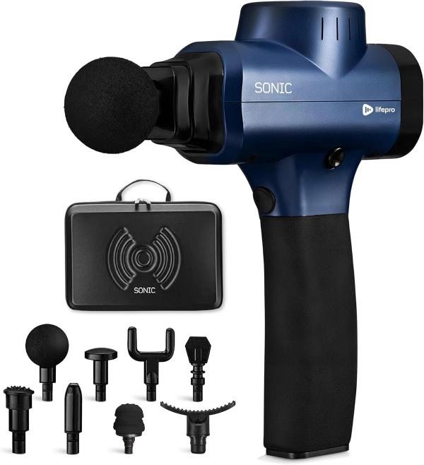 LifePro Sonic Massage Gun with 8 Heads