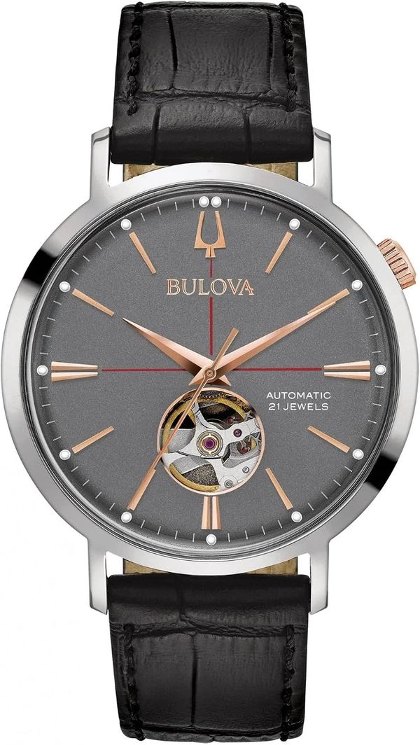 Bulova Men's Classic Aerojet Automatic Leather Strap Watch