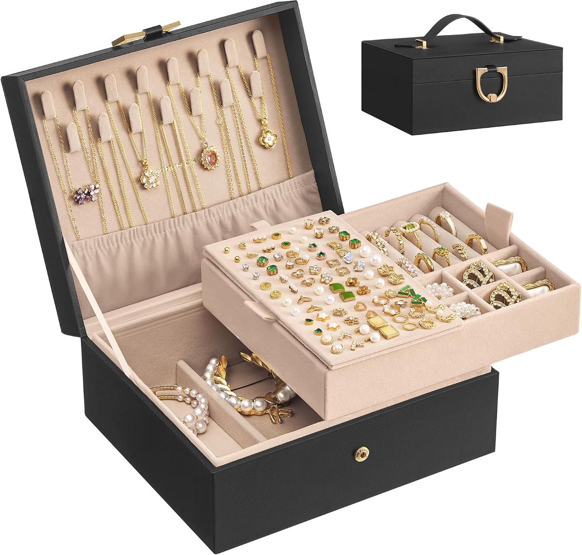SONGMICS 2-Layer Jewelry Box Organizer