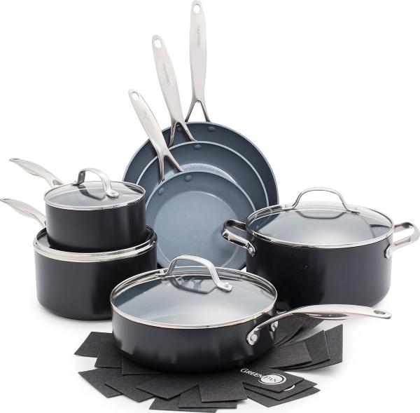 GreenPan Valencia Pro 11 Piece Cookware Set Ceramic Nonstick Pots & Pans