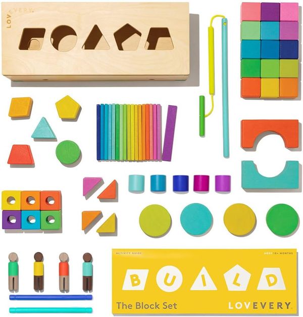 Lovevery The Block Set, Solid Wood Building Blocks