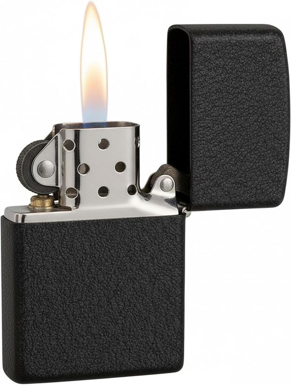 Zippo Classic Black Crackle Windproof Pocket Lighter