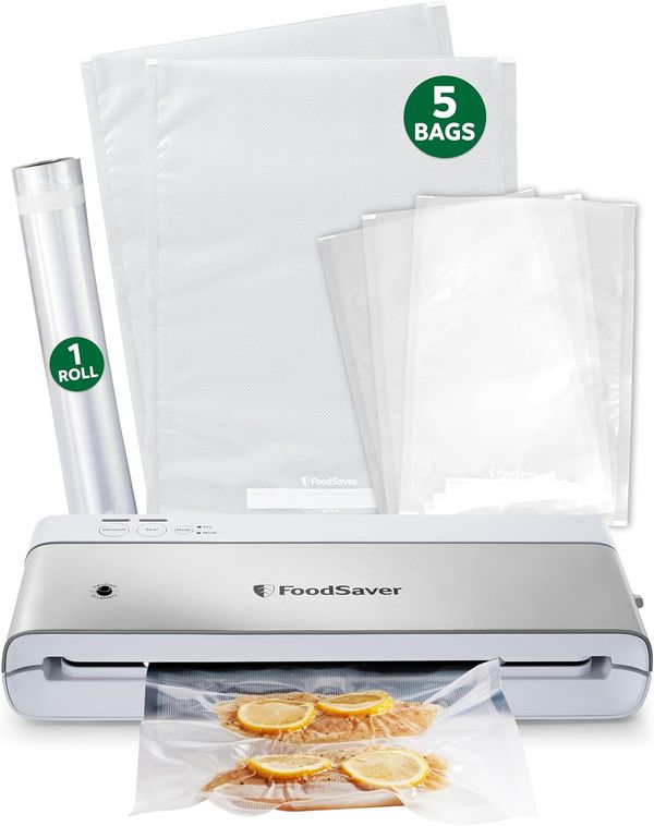 FoodSaver Compact Vacuum Sealer Machine with Bags and Roll