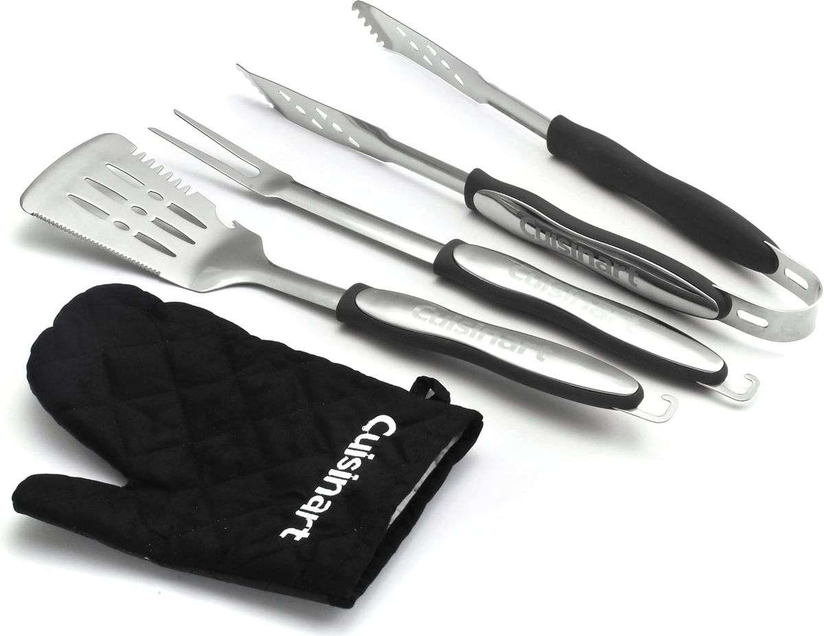 Cuisinart 3-Piece Stainless Steel BBQ Grilling Tool Set