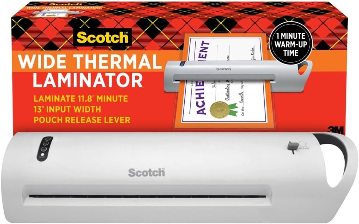 Scotch Thermal Laminator, Extra Wide 13 Inch Input