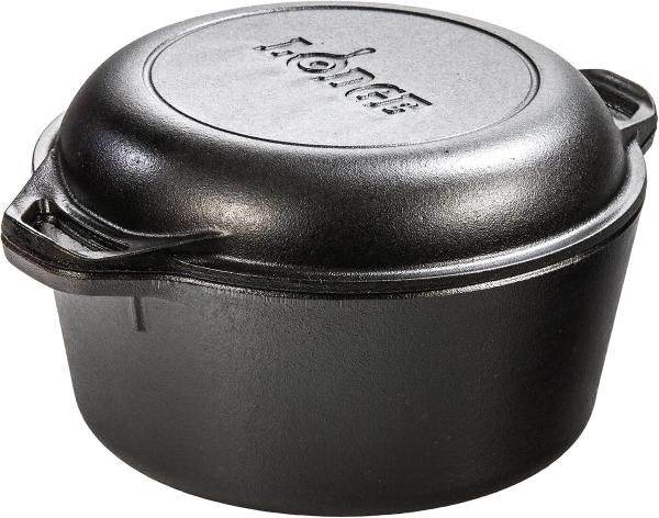 Lodge Cast Iron Double Dutch Oven, 5 Qt