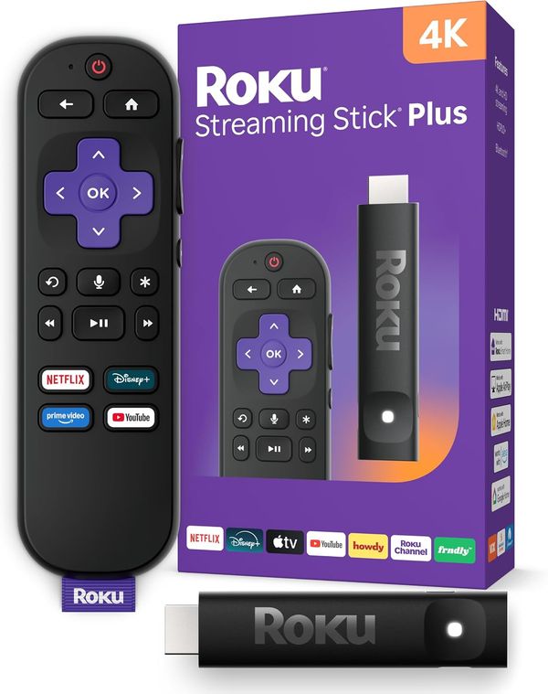 Roku Streaming Stick Plus with Voice Remote (4K & HDR10+)