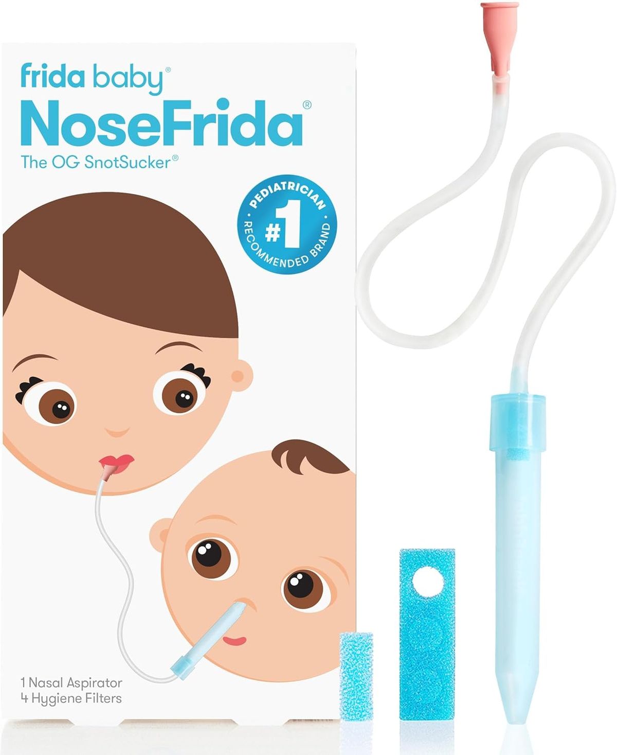 Frida Baby NoseFrida SnotSucker Nasal Aspirator, 4 Hygiene Filters