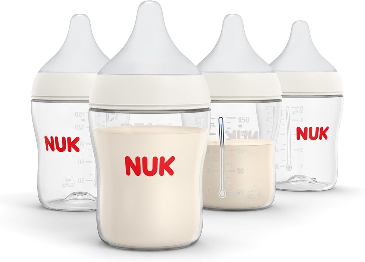 NUK Perfect Match Natural + Anti-Colic Baby Bottle, 5 oz, 4 Pack