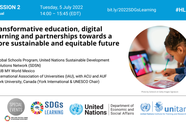 Transformative education, digital learning and partnerships towards a more sustainable and equitable future