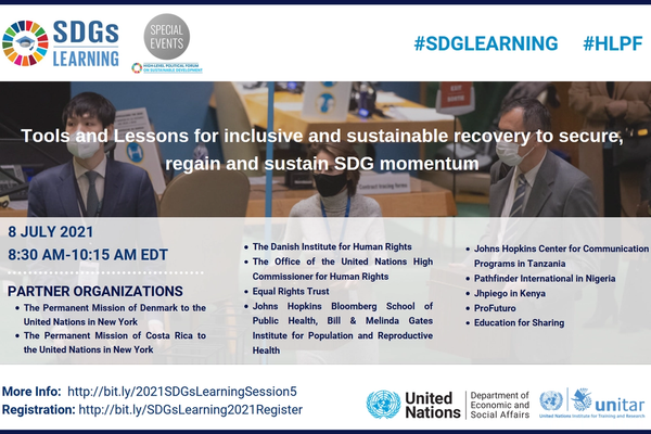 Tools and lessons for inclusive and sustainable recovery to secure, regain and sustain SDG momentum