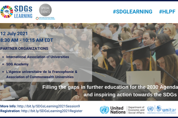 Filling the gaps in further education for the 2030 Agenda and inspiring action towards the SDGs