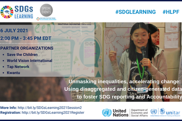 Unmasking inequalities, accelerating change: using disaggregated and citizen-generated data to foster SDG reporting and Accountability