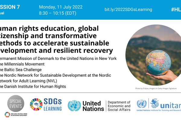 Human rights education, global citizenship and transformative methods to accelerate sustainable development and resilient recovery
