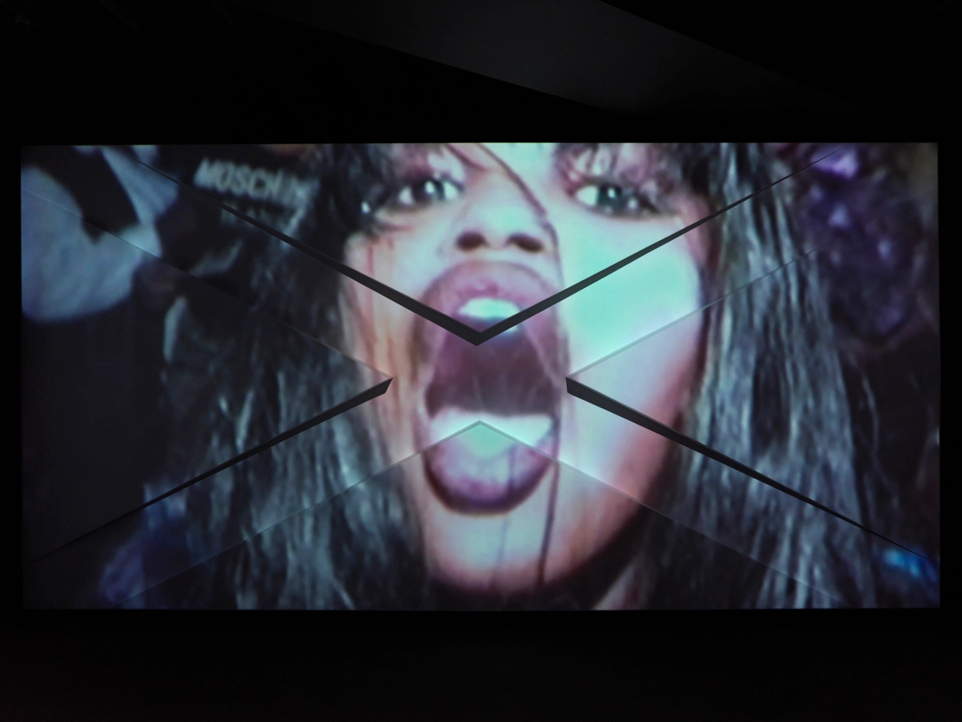 Akeem Smith, Social Cohesiveness, 2020, Three-channel video installation, score by Ashland Mines. Installation View of Akeem Smith: No Gyal Can Test at Red Bull Arts New York, 2020. Photo by Dario Lasagni. All artwork courtesy the artist and Red Bull Arts.