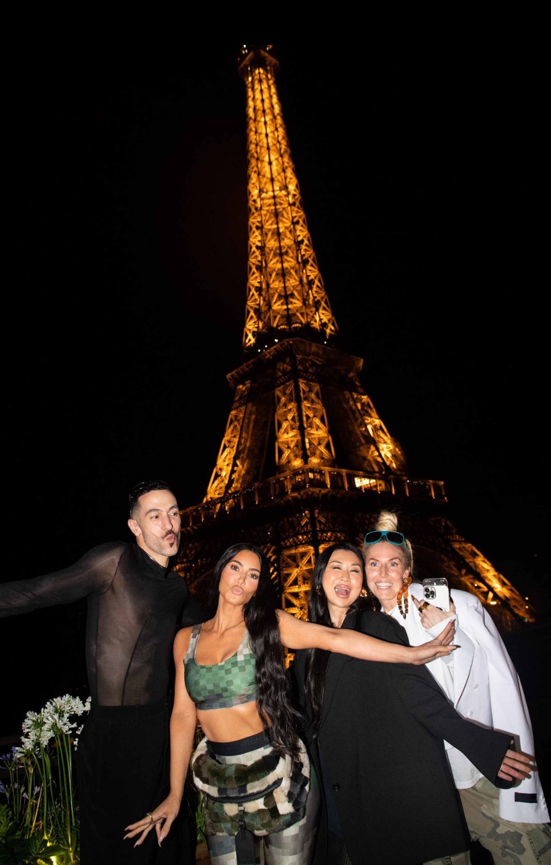 Marquis, Kim Kardashian, and friends in Paris