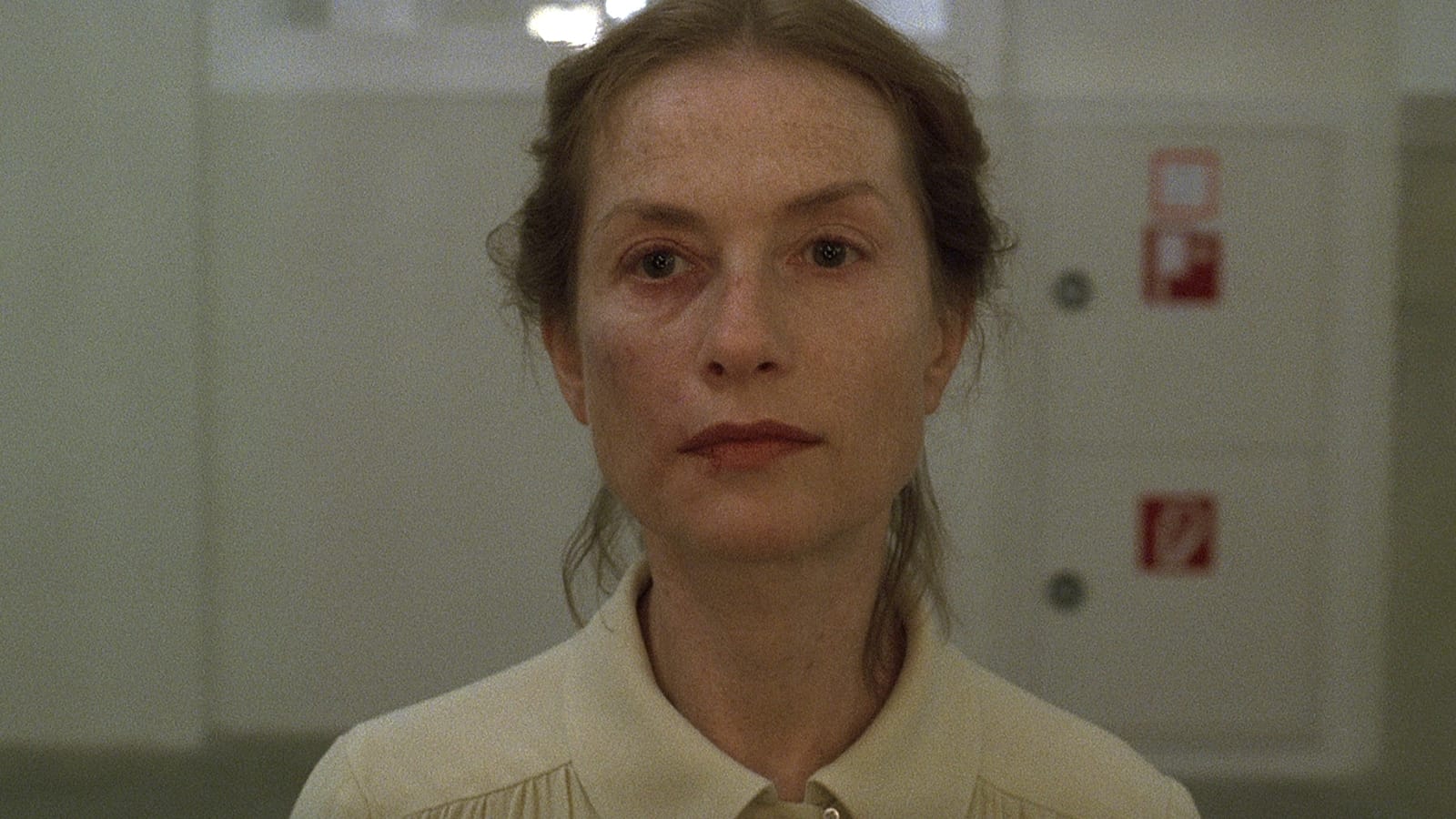 Isabelle Huppert in The Piano Teacher by Michael Haneke, 2001. Courtesy of criterion.com.