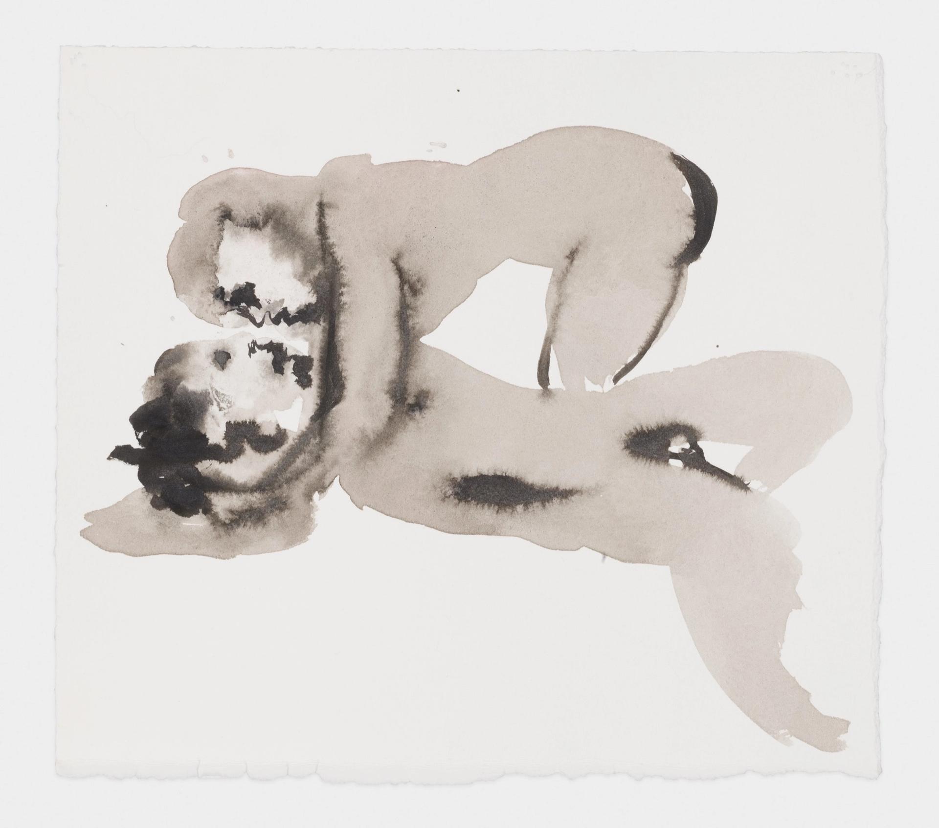 Marlene Dumas 'Venus with Body of Adonis,' 2015-2016 Ink wash and metallic acrylic on paper Image courtesy of David Zwirner