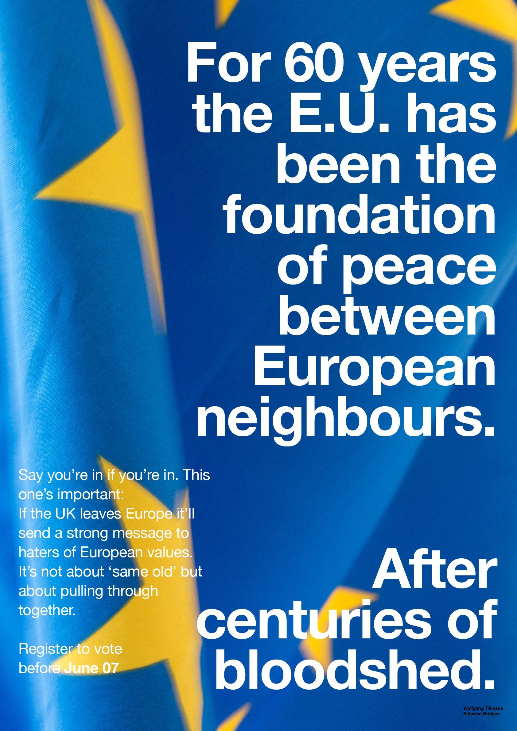 WOLFGANG TILLMANS launches impassioned defence of the European Union