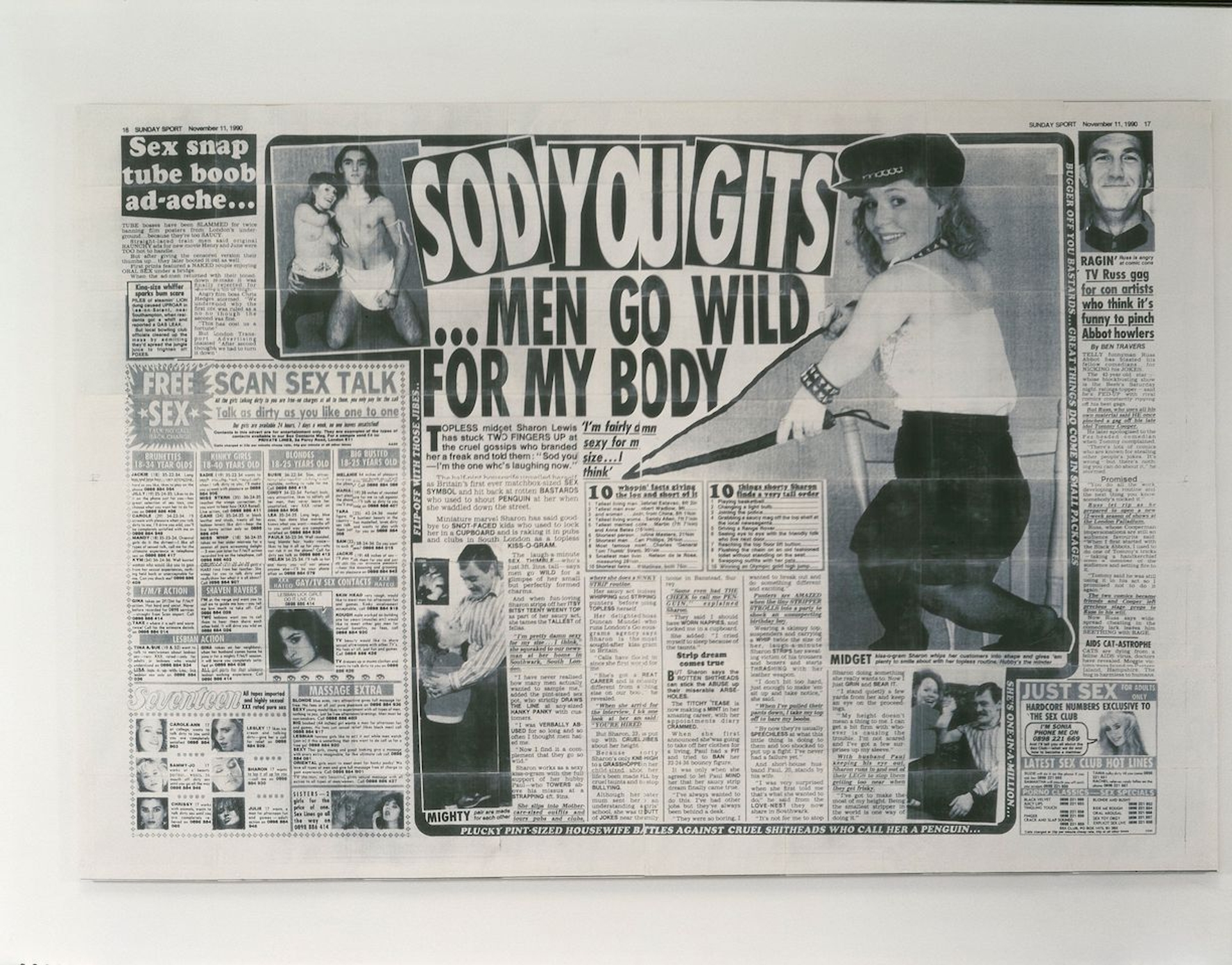 Sarah Lucas, "Sod You Gits," 1991. Courtesy of Sadie Coles HQ.