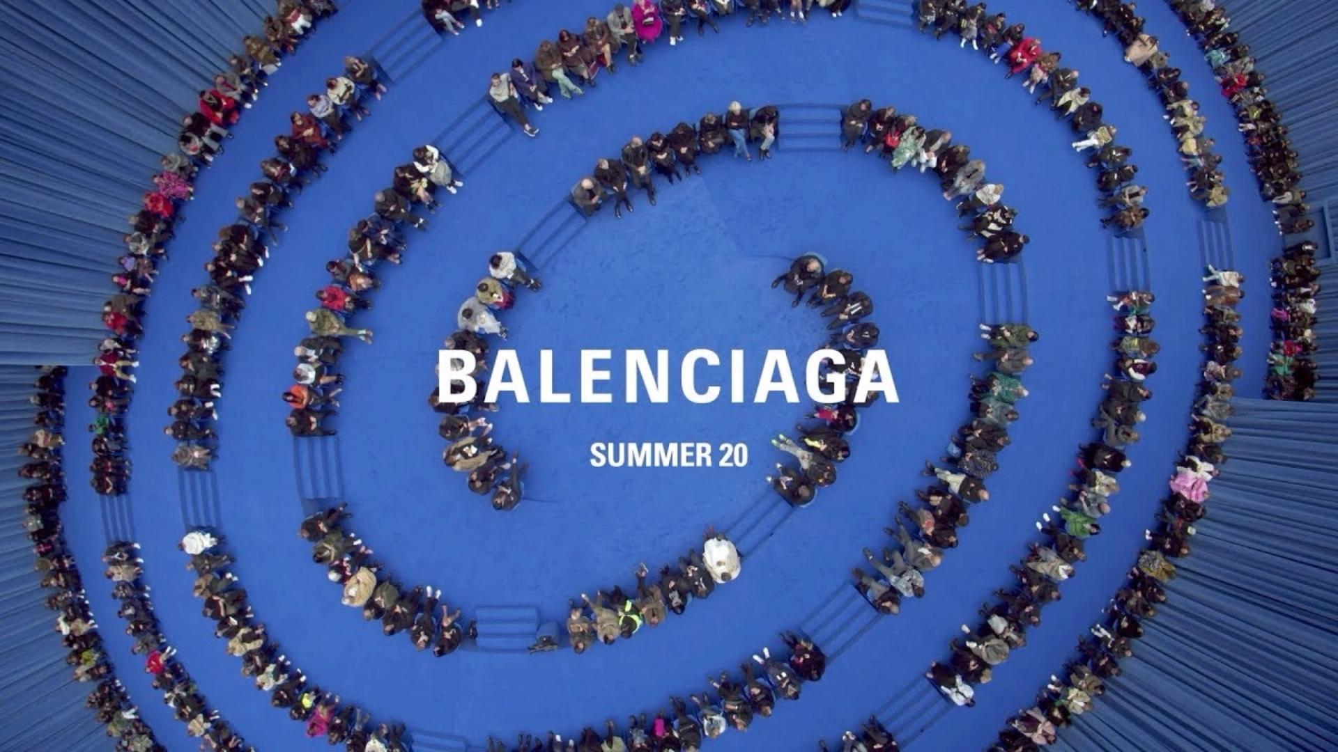 Overhead footage of the Balenciaga women's Spring/Summer 2020 show
