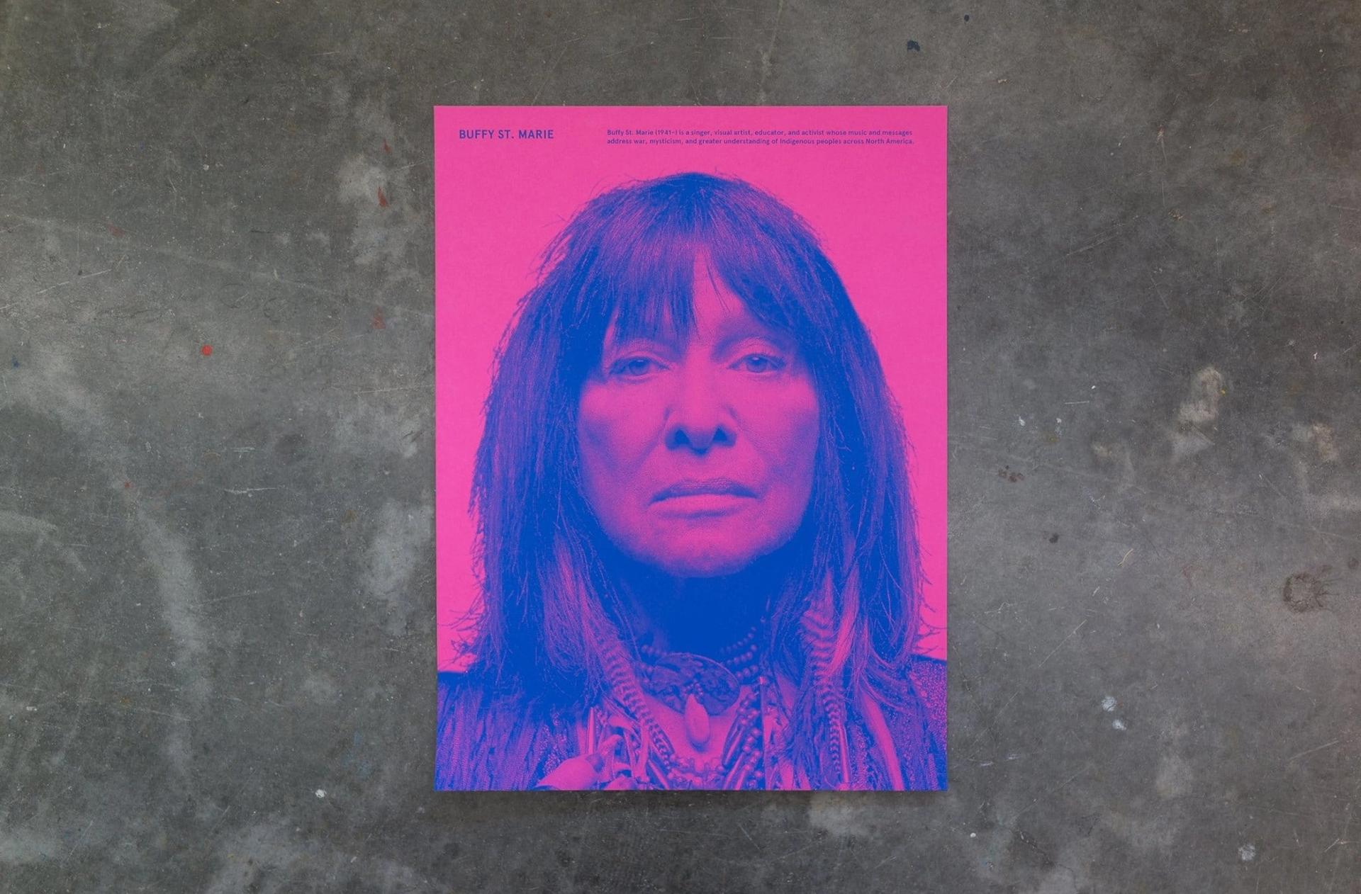 Buffy St. Marie in the Unsung Heroes Portrait Series by Facebook's Analog Research Lab.