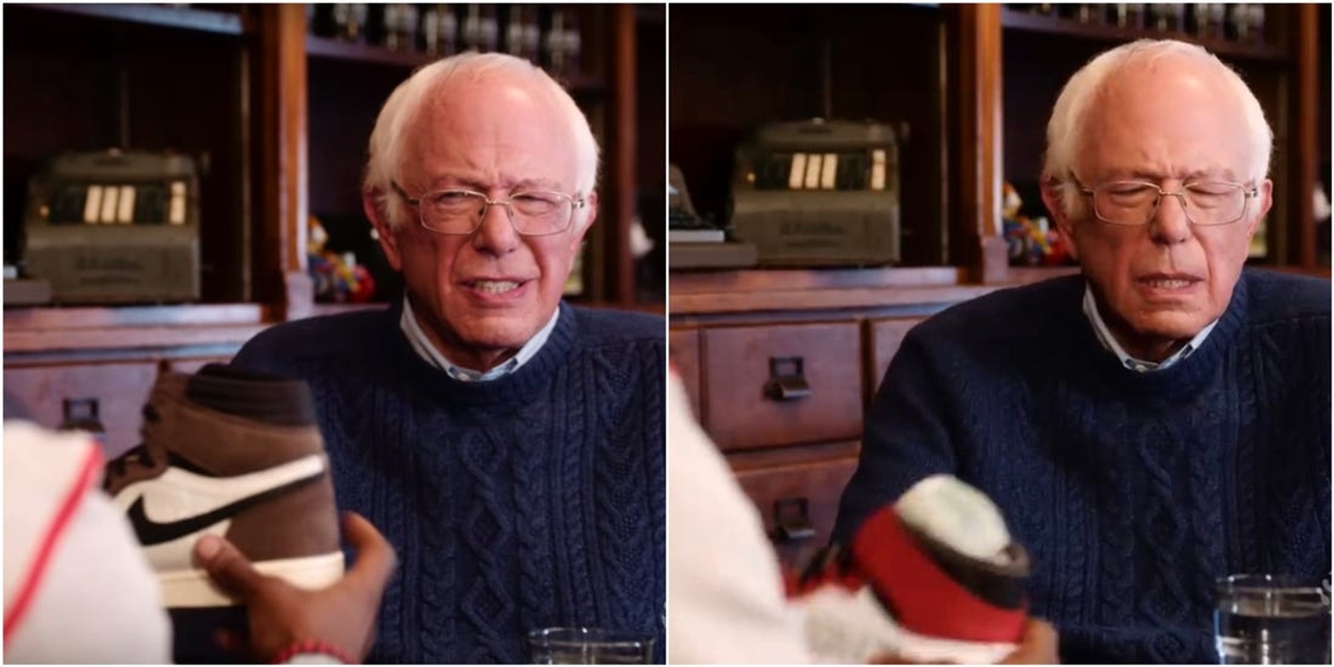 Bernie Sanders, incredulous about sneaker price tags
