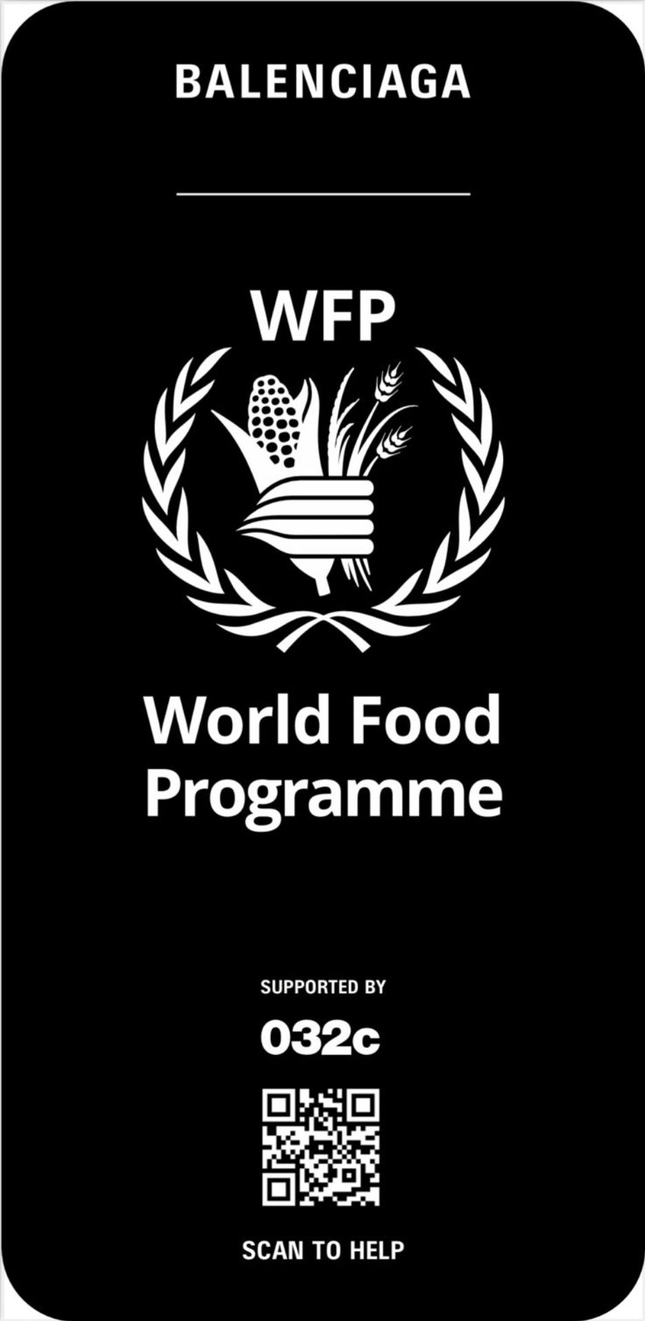 Press Release: BALENCIAGA and WORLD FOOD PROGRAMME Iron-On