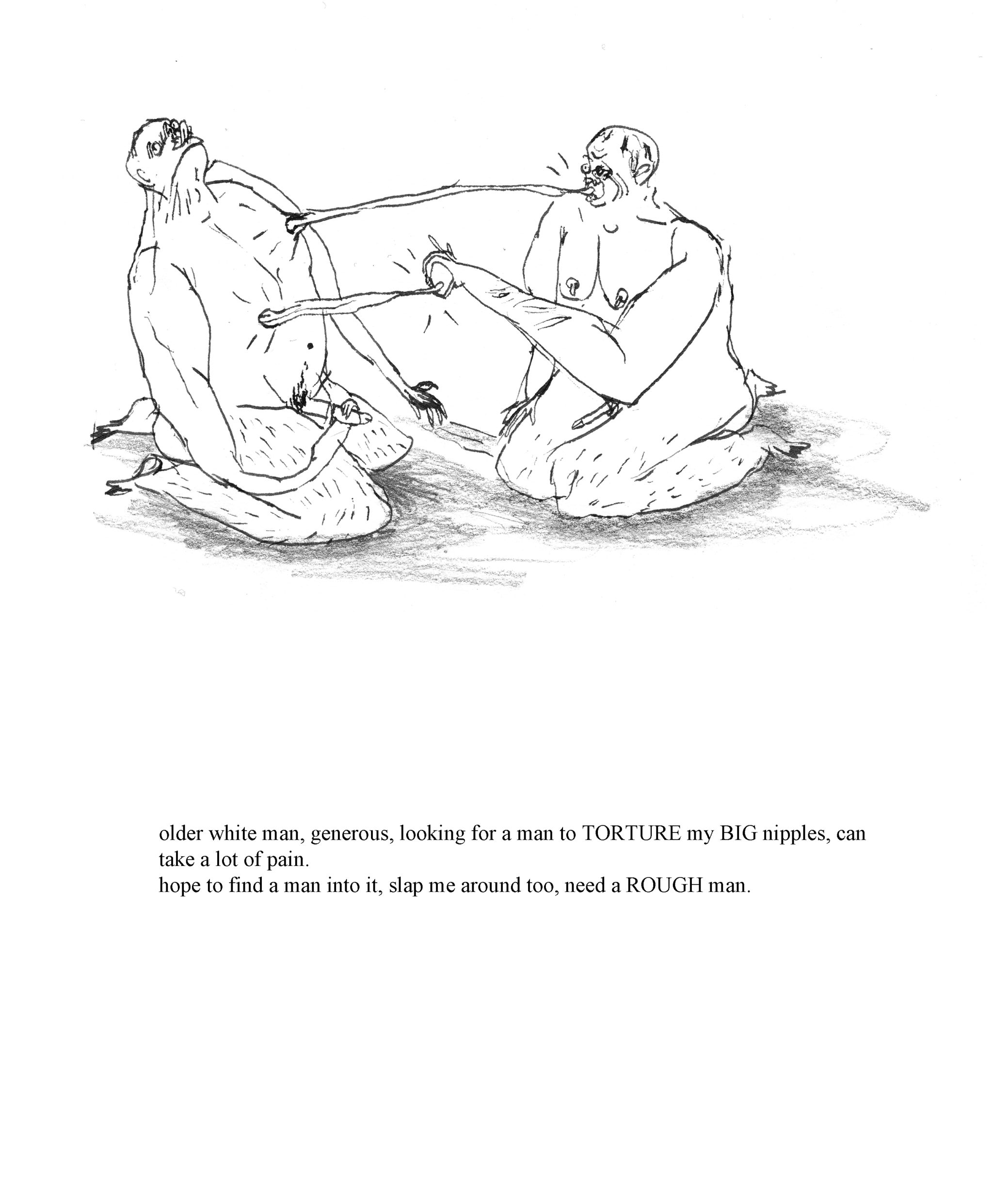 Artist DOMINIC MYATT Illustrates Craigslist m4m Classifieds