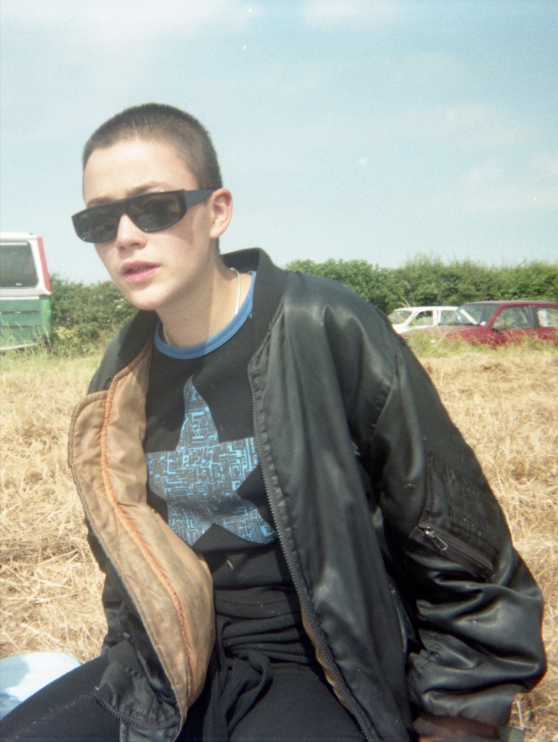 The artist at Lincoln Rave, UK, 1994.