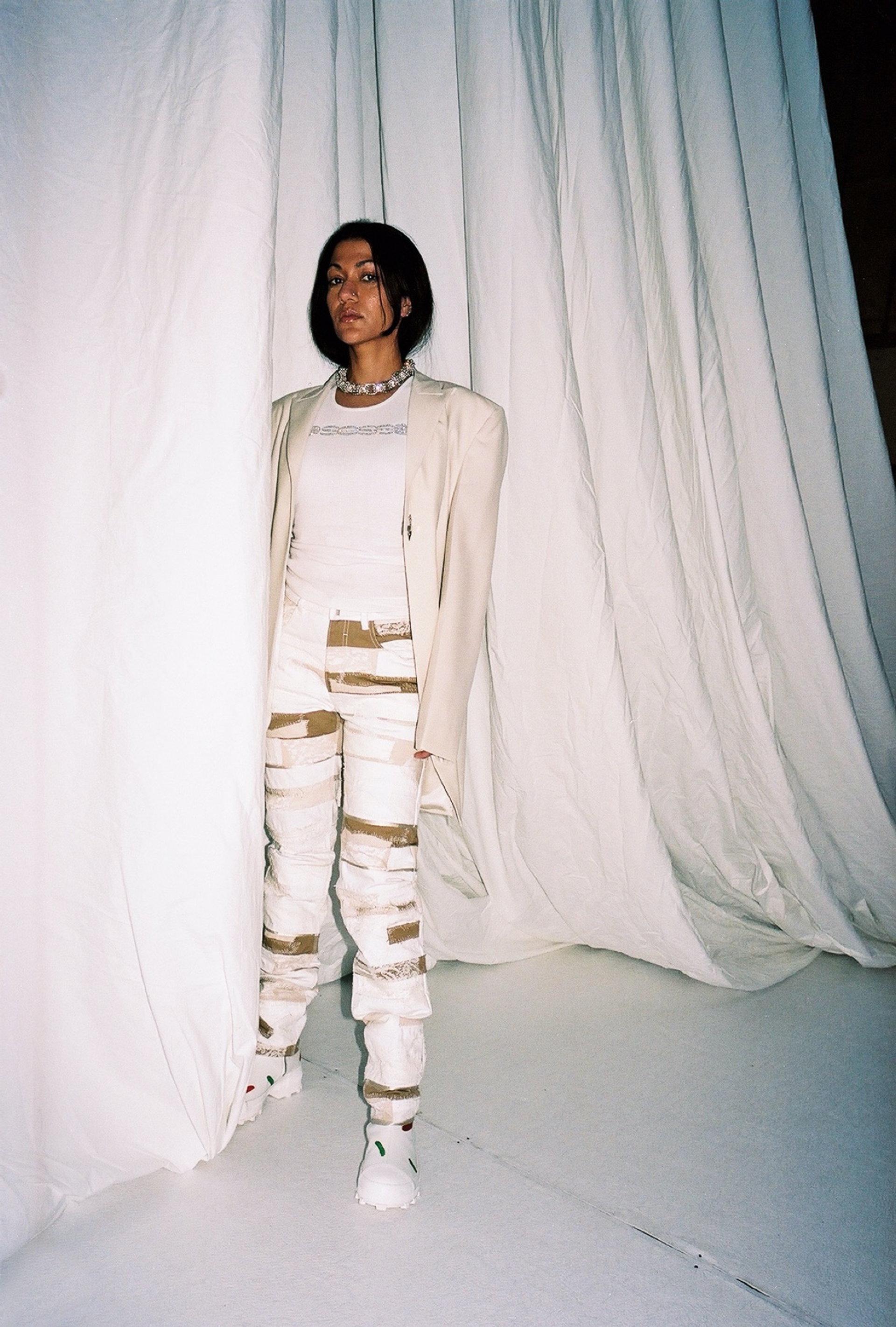 jacket and pants GIVENCHY necklace BALENCIAGA boots CAMPER tank top NOSESSO