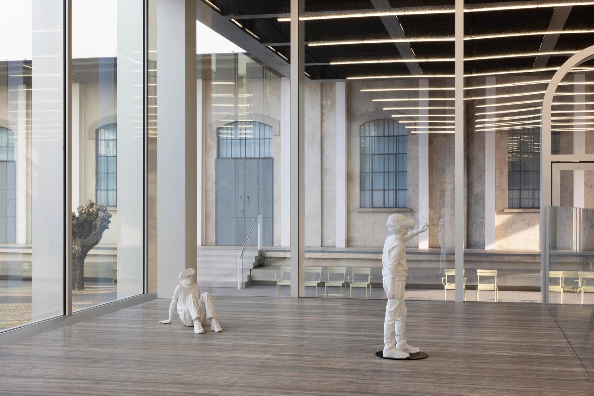 Installation view, Elmgreen & Dragset, “Useless Bodies?" Fondazione Prada, Milan. Photo: Andrea Rossetti; courtesy of Fondazione Prada