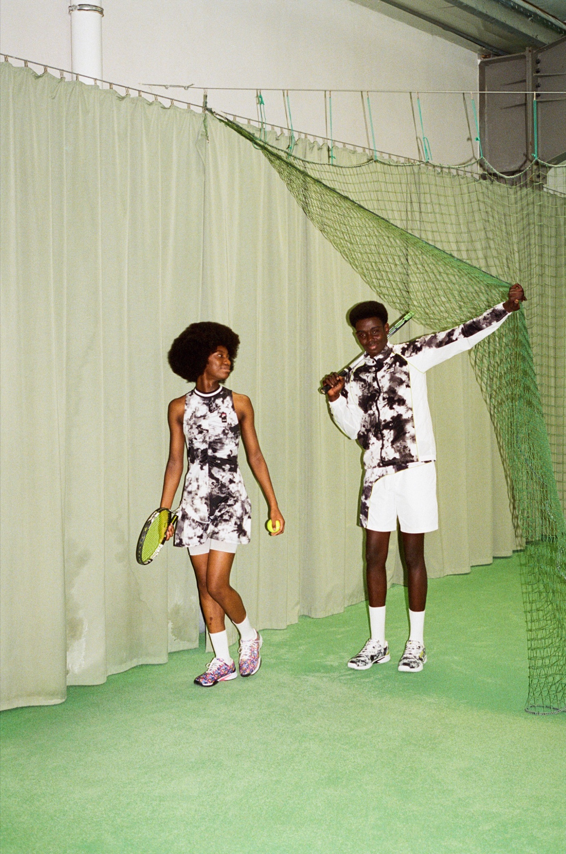 Ayman and Grace Epolo in the MSGM x FILA Capsule Collection