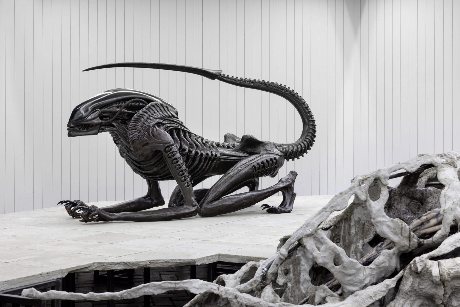 HR Giger & Mire Lee, Installation view, Schinkel Pavillon, Berlin, 2021. Courtesy of the artists and Schinkel Pavillon. Photo: Frank Sperling.