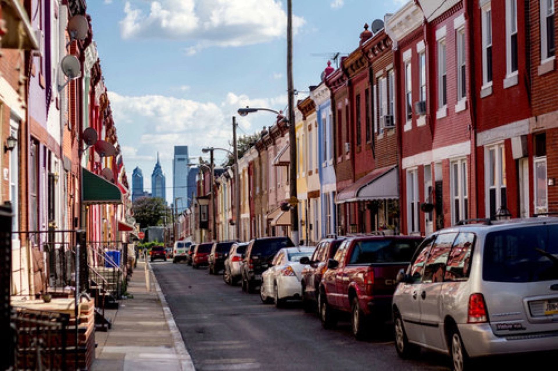 Typical rowhouses in South Philadelphia