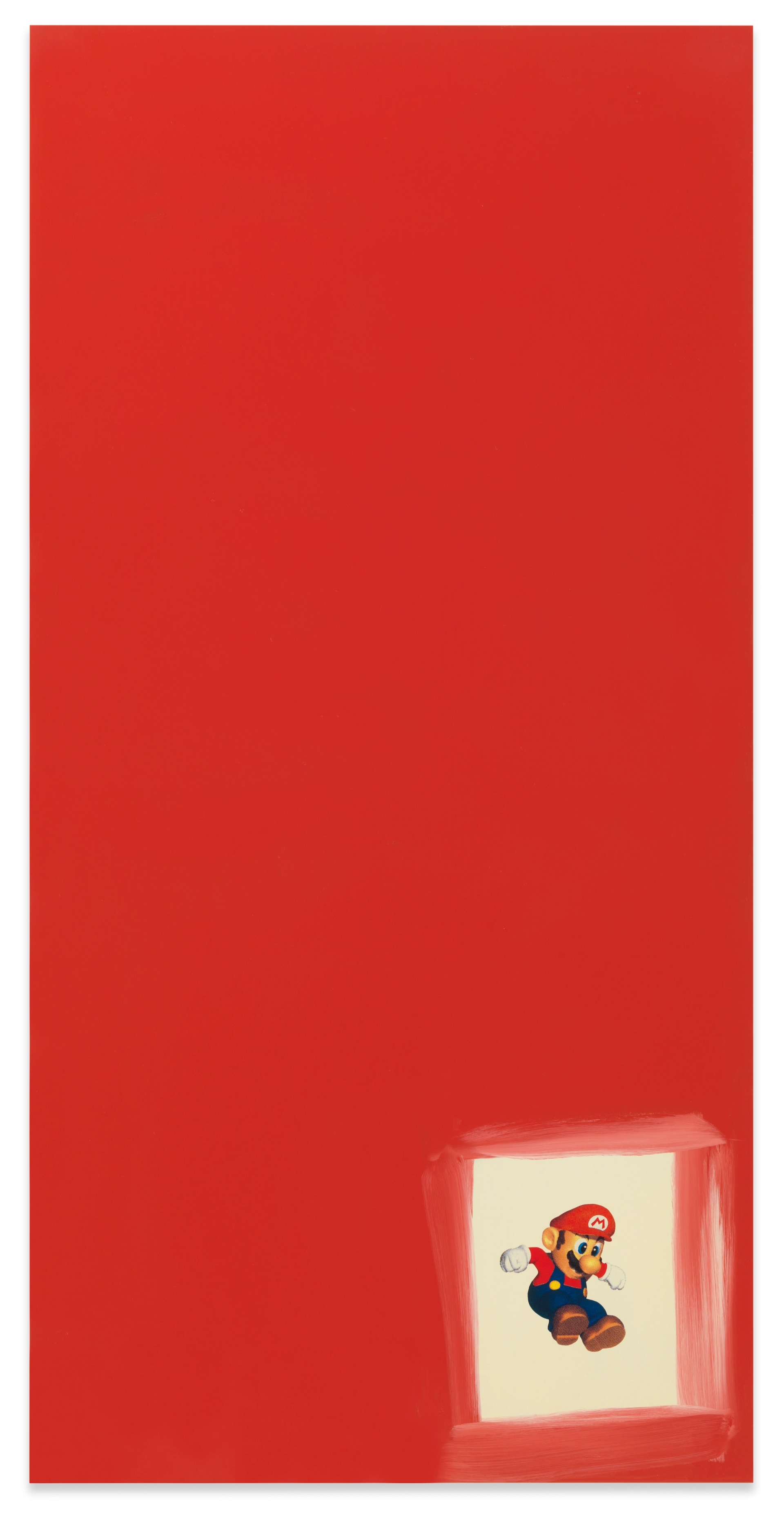 Michel Majerus, one part of five of Untitled, 1996, Enamel paint and silkscreen on aluminum, 98½ × 49¼ inches; 250 × 125 cm.