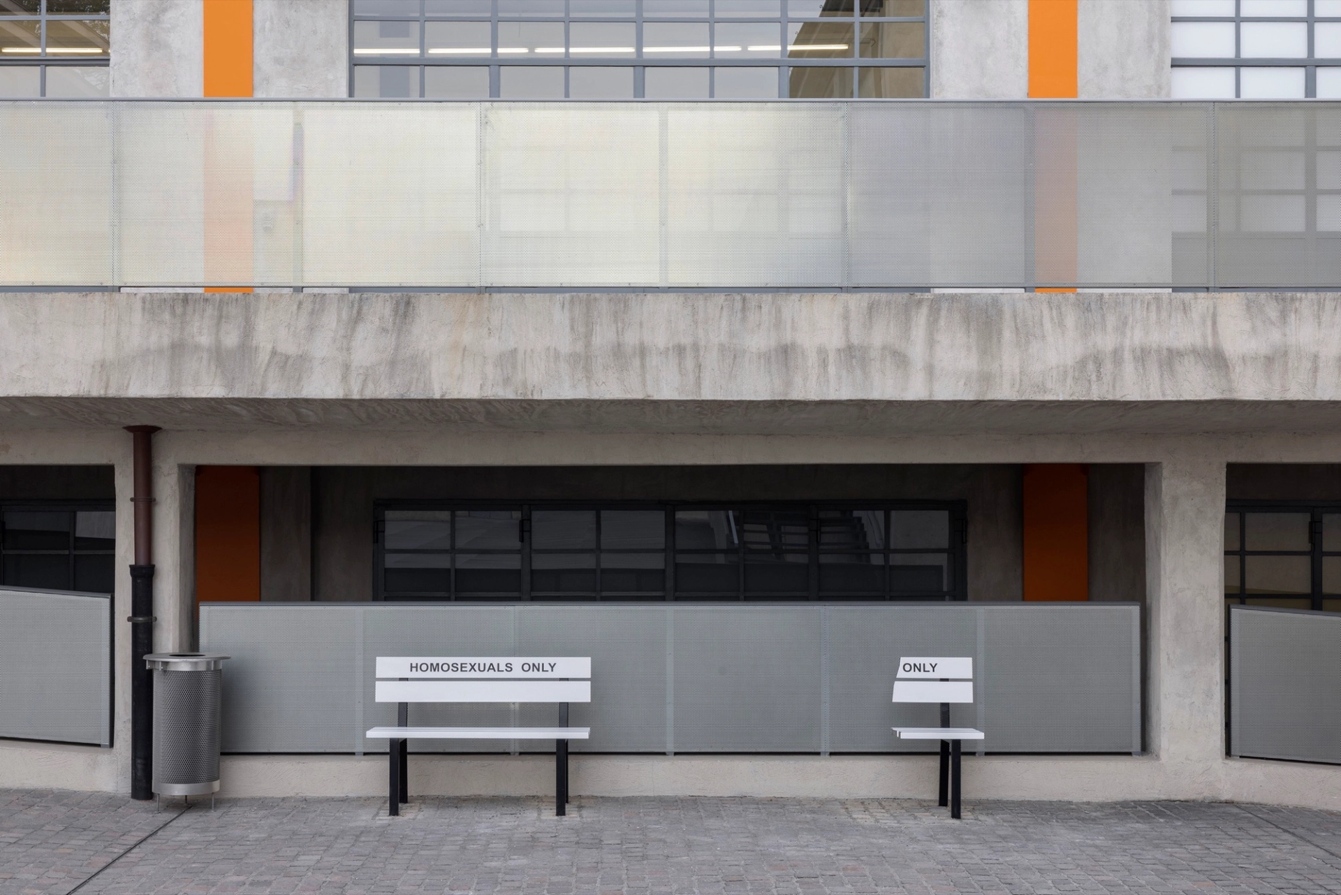 Installation view, Elmgreen & Dragset, “Useless Bodies?" Fondazione Prada, Milan. Photo: Andrea Rossetti; courtesy of Fondazione Prada