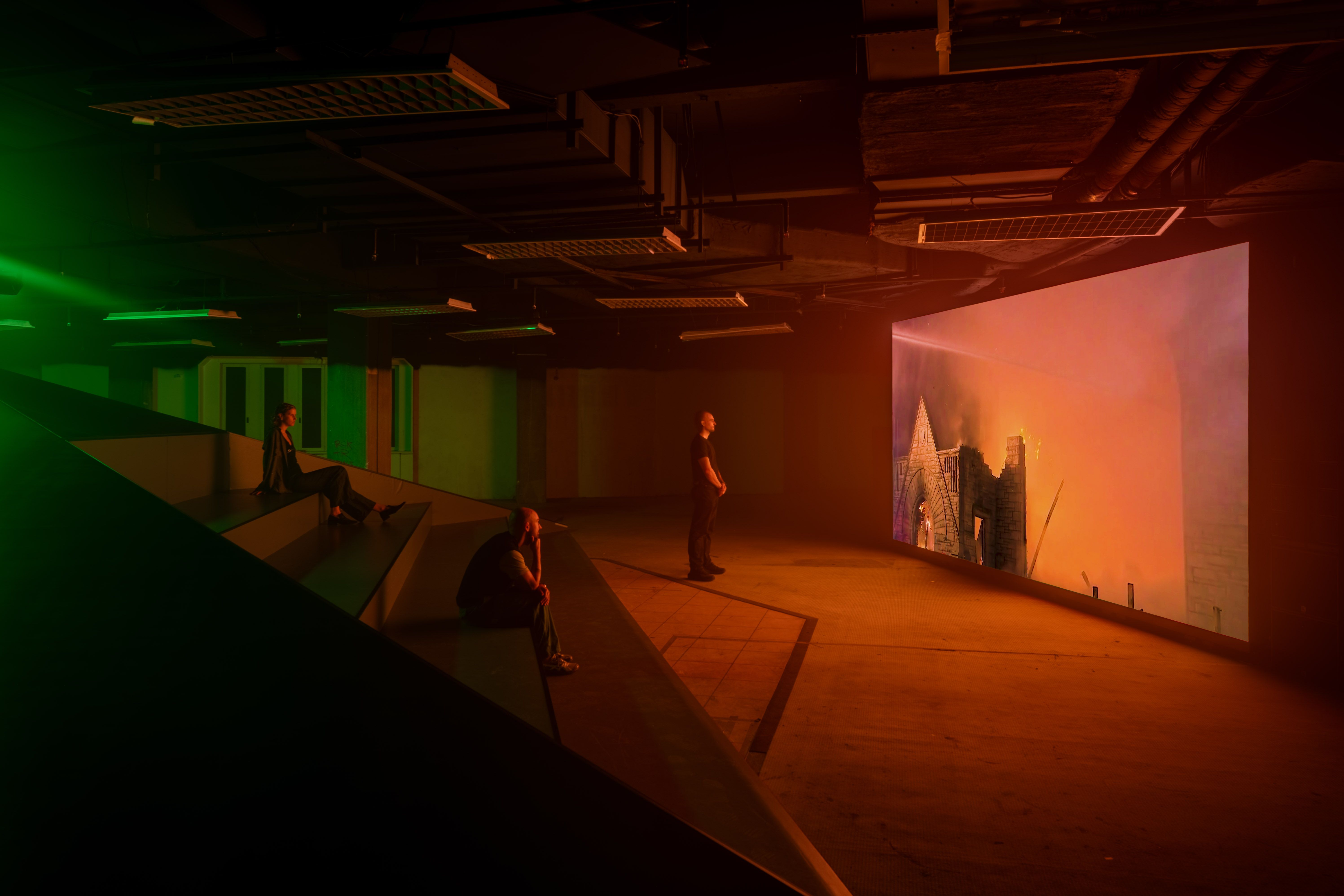Installation View, Christelle Oyiri and Neva Wireko, Hauntology of an OG , 2025. Courtesy the artists; Amant, Brooklyn, NY; LAS Art Foundation, Berlin; and Pinault Collection, Paris.