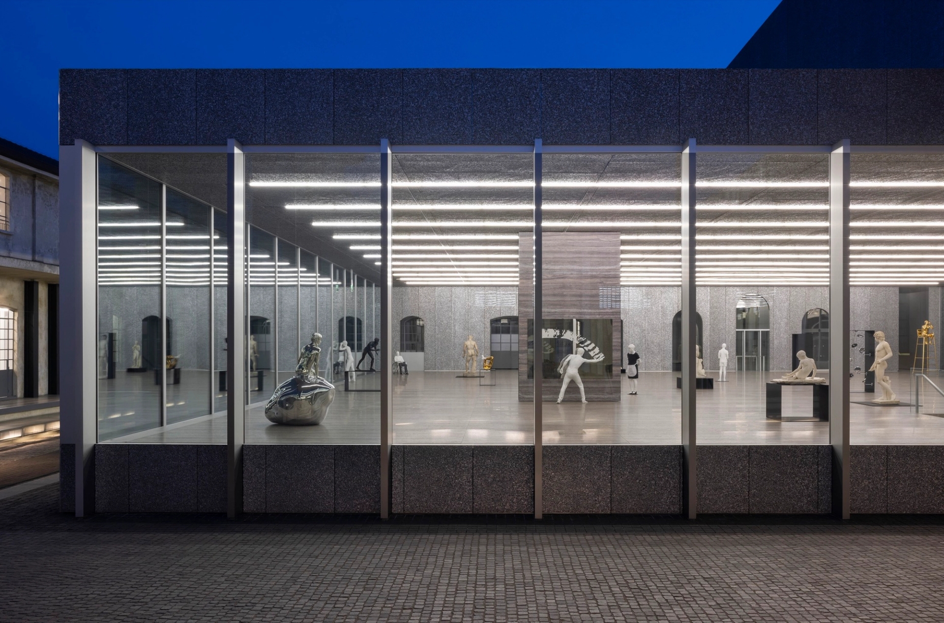 Installation view, Elmgreen & Dragset, “Useless Bodies?" Fondazione Prada, Milan. Photo: Andrea Rossetti; courtesy of Fondazione Prada
