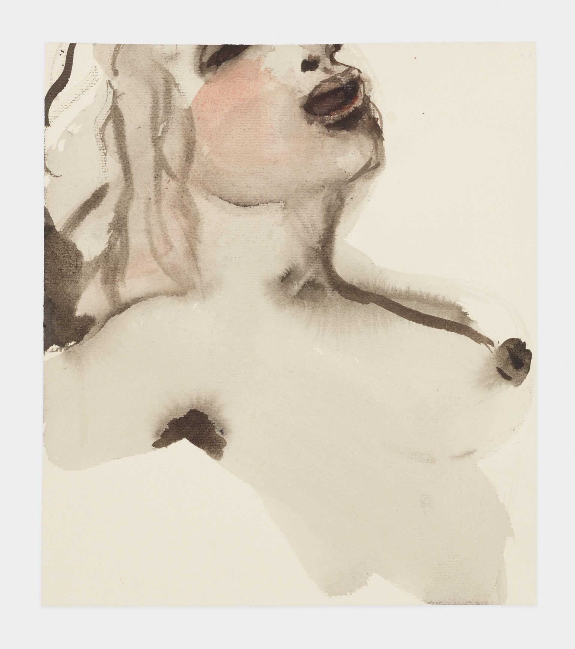 Marlene Dumas 'Venus in bliss,' 2015-2016 Ink wash and metallic acrylic on paper Image courtesy of David Zwirner