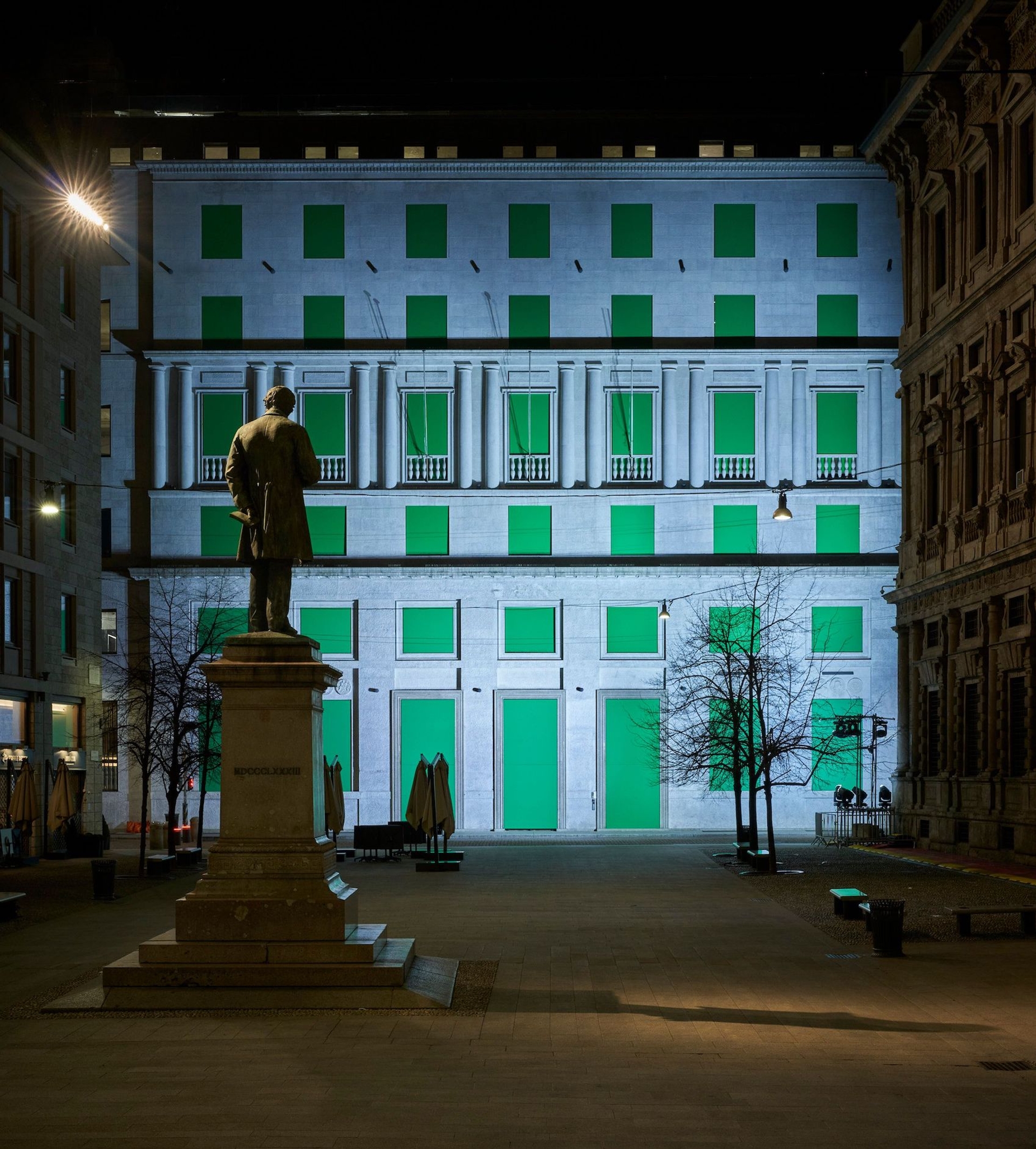 The exterior of Palazzo San Fedele, a late 19th-century building in the heart of Milan. The building will soon become Bottega Veneta's new headquarters, after extensive refurbishment by Studio Asti Architetti. 